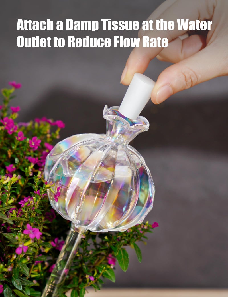 NiHome Plant Watering Globes 4-Pack  Iridescent Glass Cactus Self Watering Globe  Glass Waterer for Potted Plants - 4.7OZ/140 ML Capacity Automatic Mini Irrigation System  Adorable Gardening Gift - Image 3